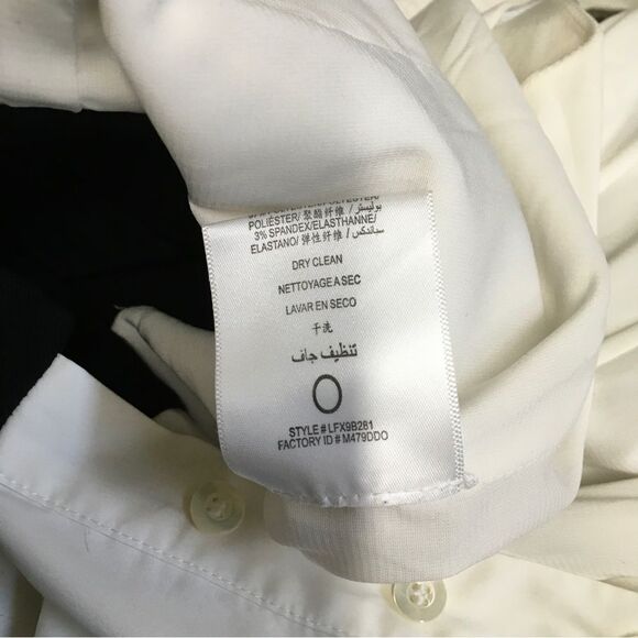 BCBGMaxazria Victorian Ruffle Wide-Leg Jumpsuit White Black 2 - Picture 9 of 11